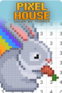 Pixel House: Color by Number
