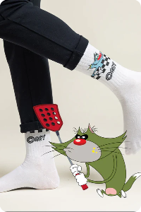 Label Chaussette x Oggy et les cafards / Les Zinzins de l&rsquo;Espace
